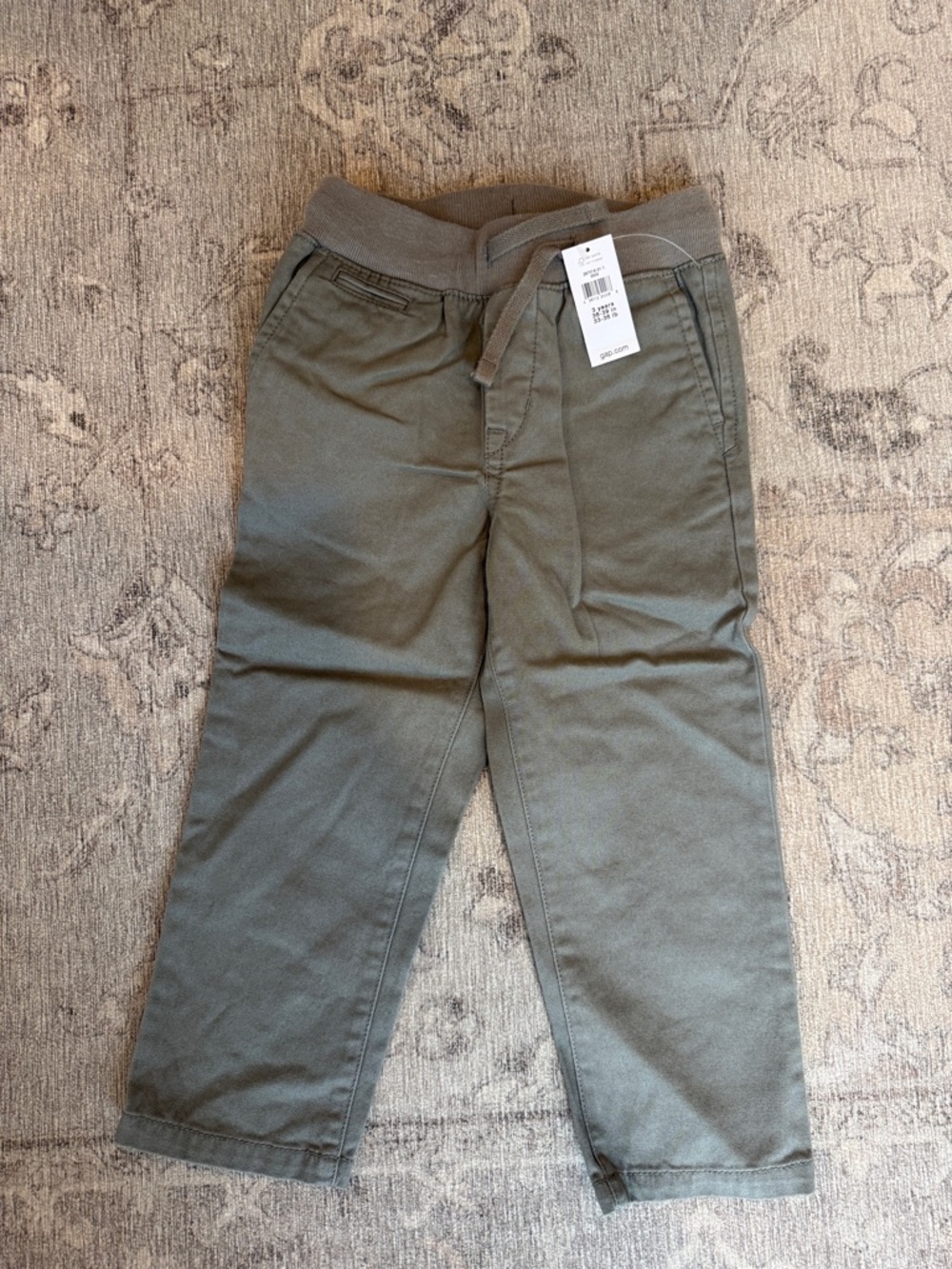 GAP Olive Green Kids Jogger Pants with Drawstring